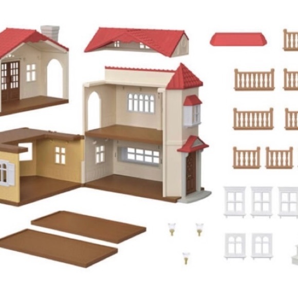 Calico Critters Red Roof Country Home & Snow Rabbit Family - Picture 9 of 13